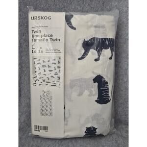 Ikea Urskog Kids Bedding Tiger White Navy Single Duvet Cover & 1 Pillow Case